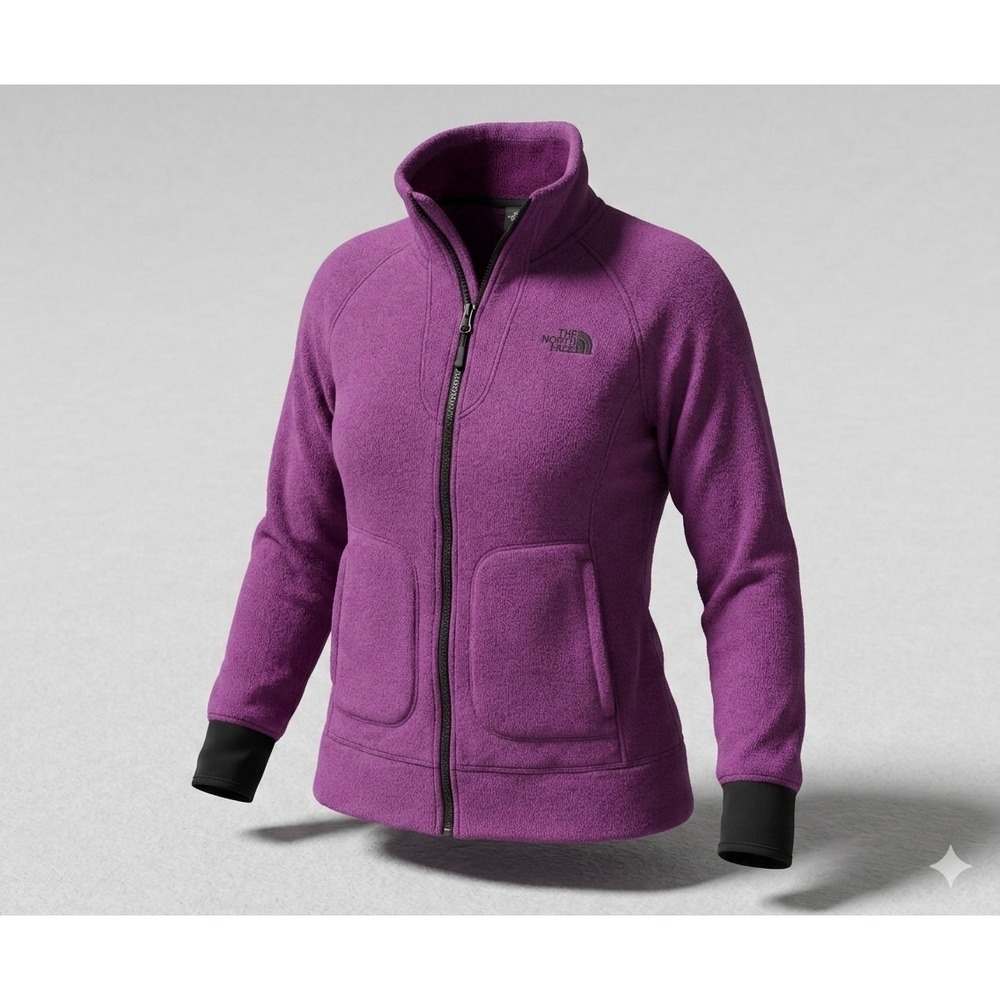 The North Face Women's Purple Fleece Full Zip Jacket w Pockets. Size S